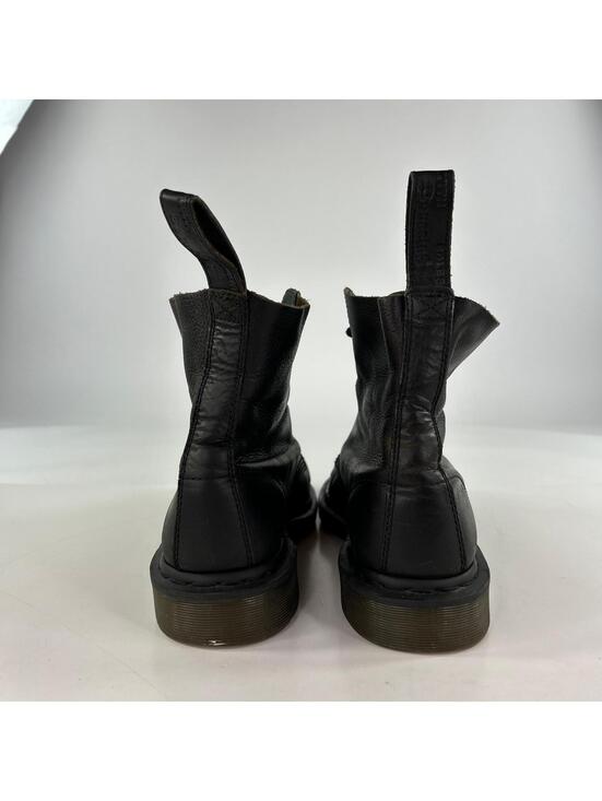 Black Leather Lace-Up Boot